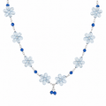 Collar Blue Flower con Flores Acrílicas Celeste y Cristales Azules