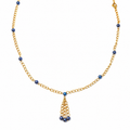 Collar Blue Golden en Piedra Murano Azul con Cadena Dorada