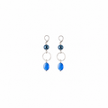 Aretes Blue Plated en Piedra Murano Azul Metálico
