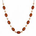 Collar Bright Cinnamon en Piedra Murano Canela Ovalada