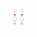 Aretes Bright Rose en Cristales Rosados Facetados