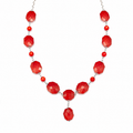 Collar Checkered Red en Piedra Murano Roja Facetada