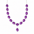 Collar Checkered Purple con Piedra Murano Morada y Acabado Facetado