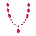Collar Cherry Stone en Piedra Murano Roja Ovalada