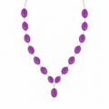 Collar Dark Purple en Piedra Murano Morada Ovalada