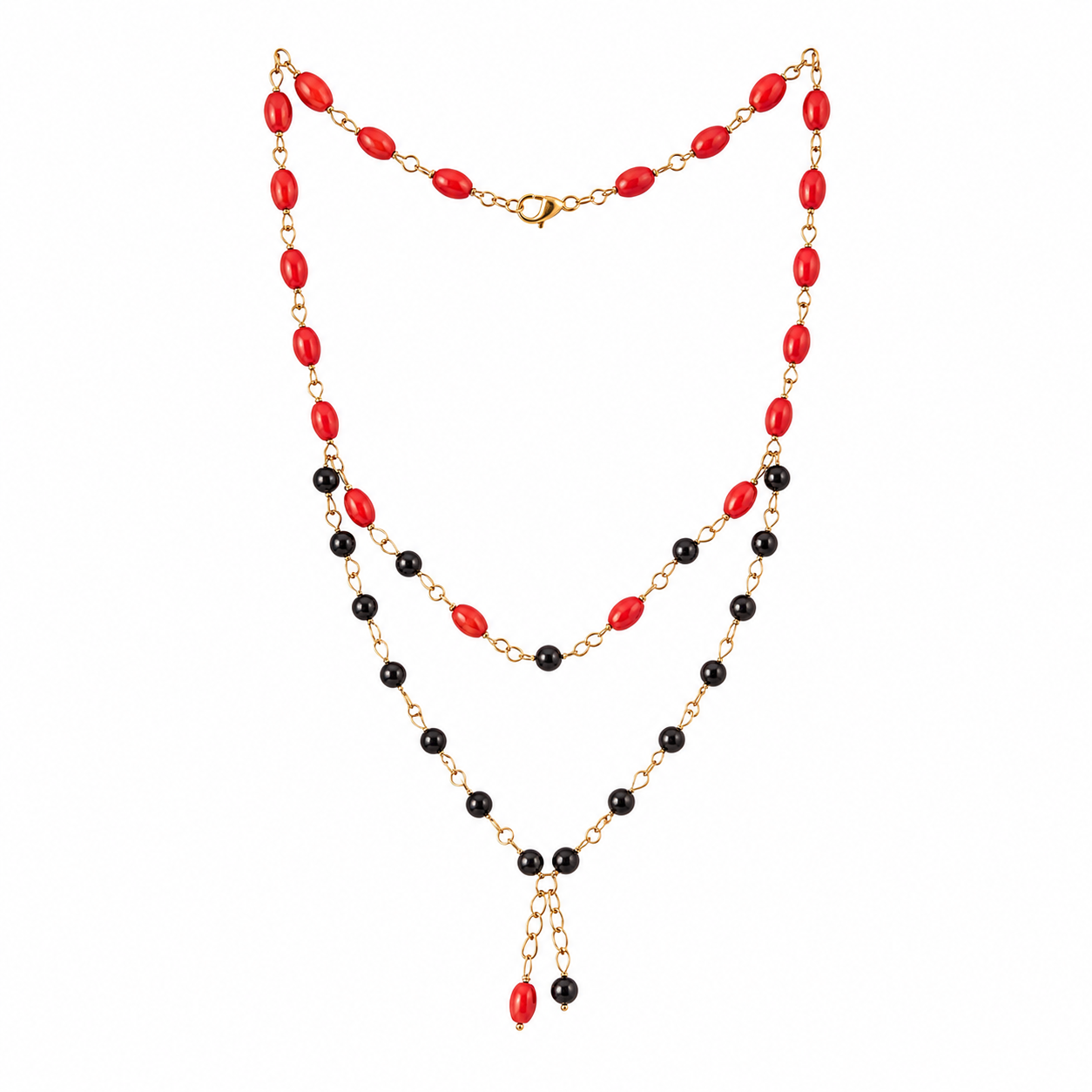 Collar DarkStone en Cristales Facetados Rojos y Negros