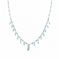 Collar Drop Sky en Piedra Murano Turquesa Ovalada