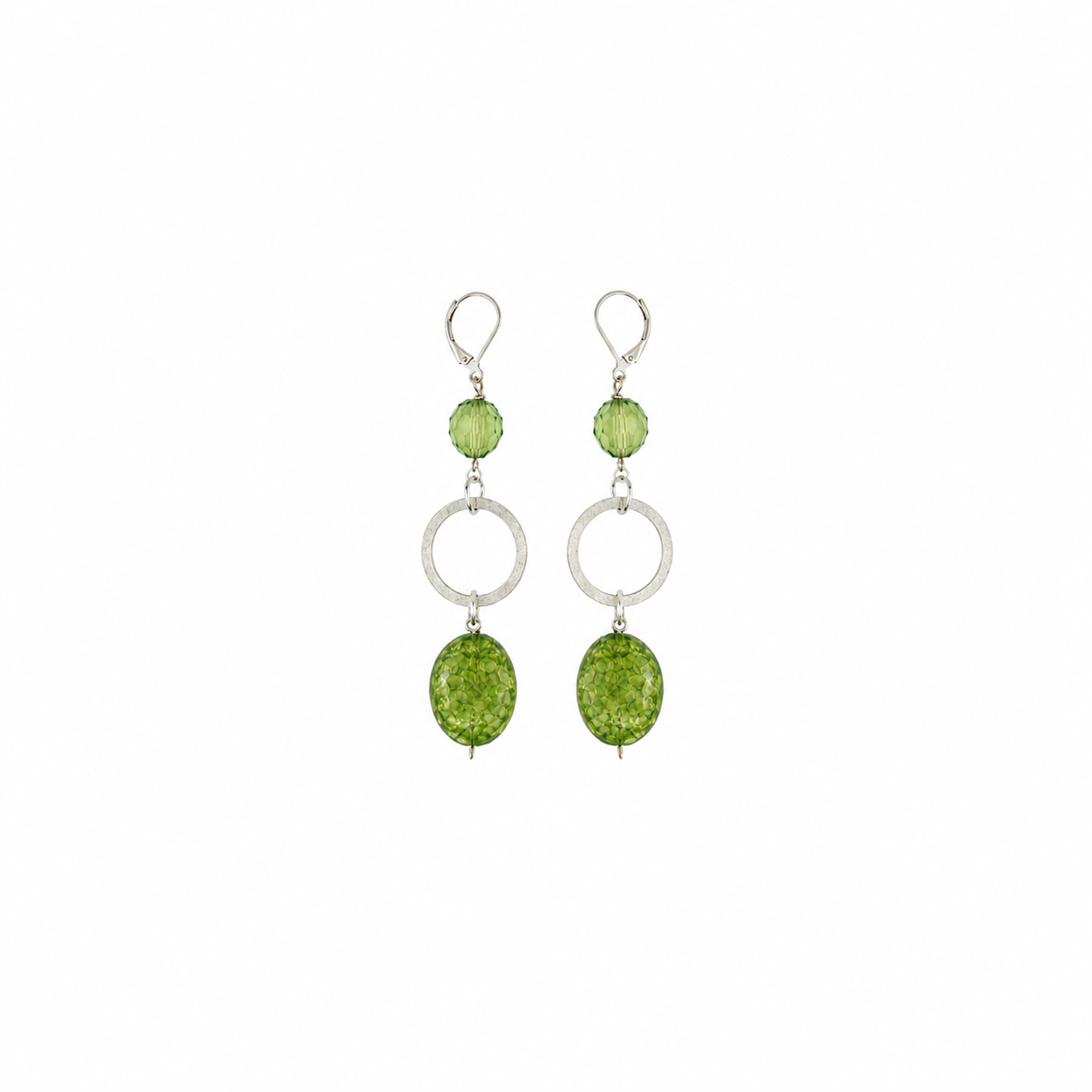 Aretes Frosty Green con Cristales Verdes