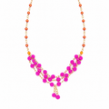 Collar Fuchsia Golden en Piedra Murano Fucsia y Detalles Dorados