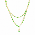 Collar Green Glitter en Cristales Verdes Facetados de Doble Cadena