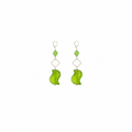 Aretes Green Summer en Cristales Verdes y Dije Hoja Murano