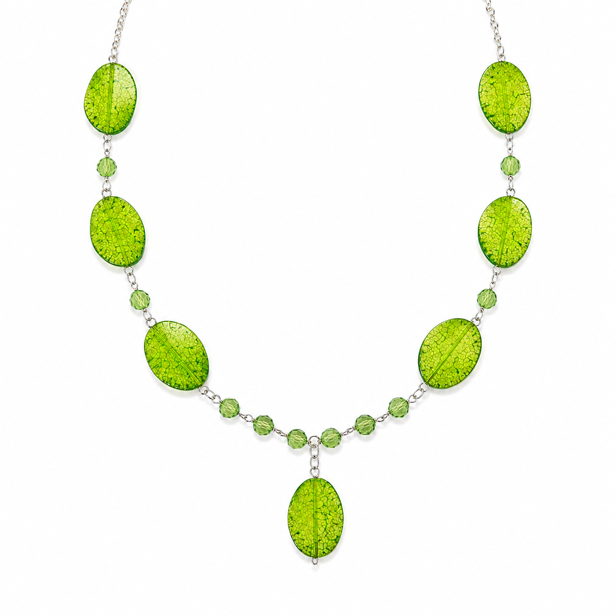 Collar Green Summer en Piedra Murano Verde Craquelada