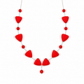 Collar Heart Red en Piedra Murano Roja y Cristales Facetados