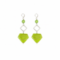Aretes Heather Green con Cristales Verdes y Detalle Geométrico