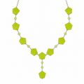 Collar Heather Green con Piedras Murano Pentagonales Verde Lima
