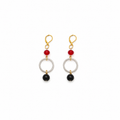 Aretes Jewelry Color con Aros Plateados y Cristales Multicolor