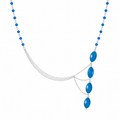 Collar Light Blue en Piedra Murano Azul Celeste Ovalada