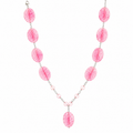 Collar Marbled Rose en Piedra Murano Rosada Marmoleada