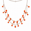 Collar Mottled Orange en Esferas Texturizadas Color Naranja