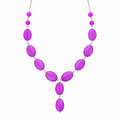 Collar Purple Diamond en Piedra Murano Morada y Cristales Brillantes