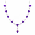 Collar Purple Heart con Cristales Facetados Morados