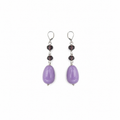 Aretes Purple Home con Piedra Murano Lila y Cristales Facetados