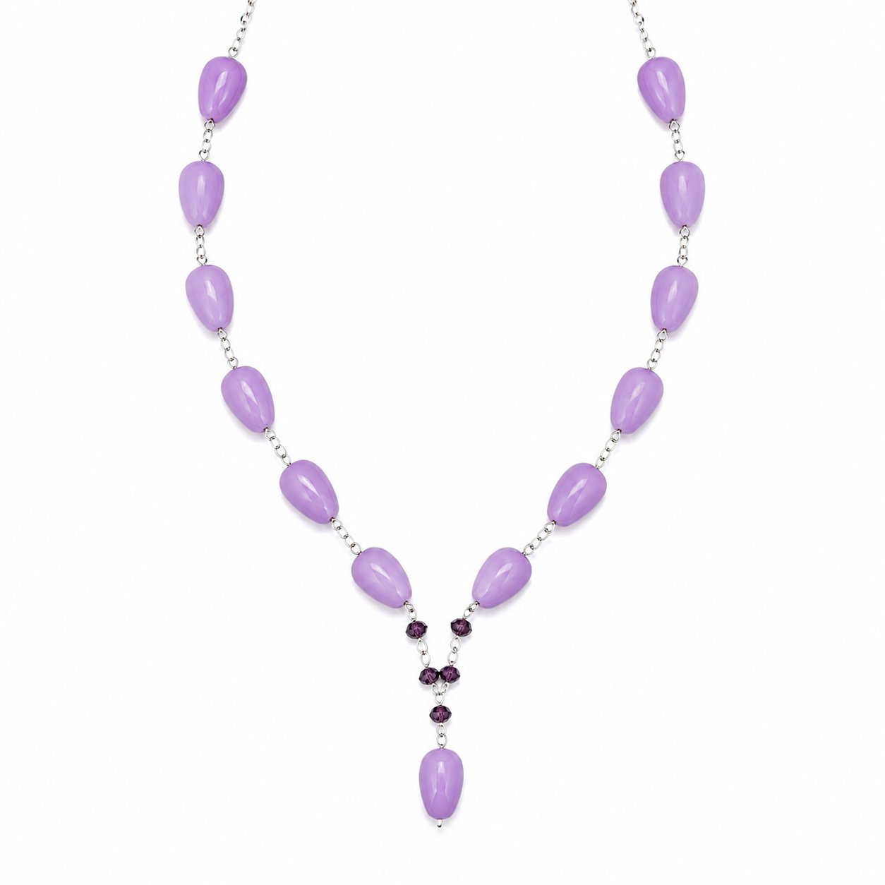 Collar Purple Home en Piedra Murano Lila Ovalada