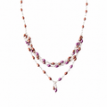 Collar Purple Shiny en Piedra Murano Morada y Cobre Multicapa