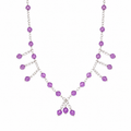 Collar Purple Stone en Piedra Murano Morada y Cristales Facetados
