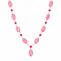 Collar Rose Leaf en Piedra Murano Rosa Facetada Ovalada
