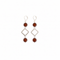 Aretes Shiny Stone en Cristales Facetados Color Ámbar