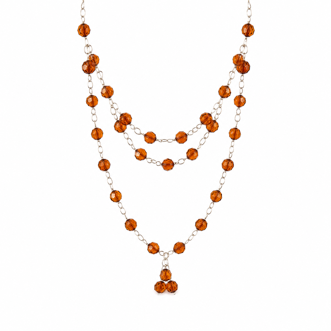 Collar Shiny Stone en Cristales Facetados Color Ámbar