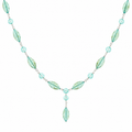 Collar Sky Blue Leaf con Cristales Facetados y Hojas en Vidrio Murano Azul