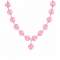 Collar Stick Flower en Piedra Murano Rosa Circular