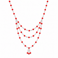 Collar Strawberry en Cristales Facetados Rojos con Doble Caída