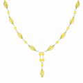 Collar Yellow Leaf en Piedra Murano Amarilla y Cristales Facetados