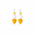 Aretes Yellow Heart en Cristal Facetado Amarillo