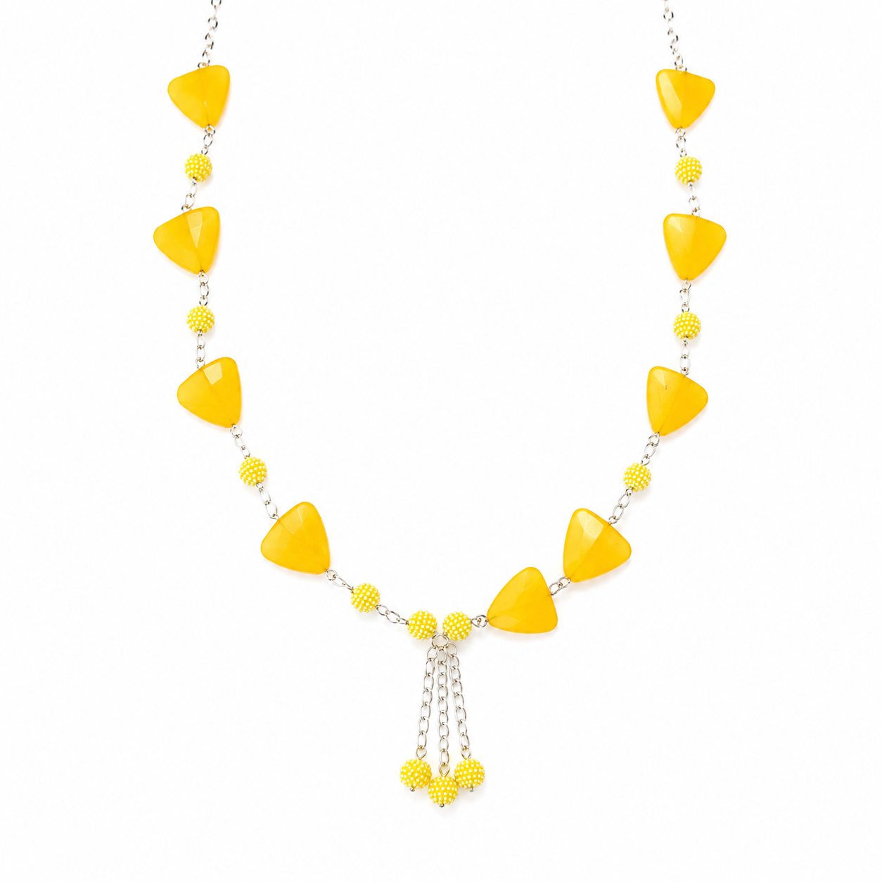 Collar Yellow Heart en Piedra Murano Amarilla con Detalle Colgante