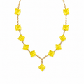 Collar Yellow Spring en Piedra Murano Amarilla y Cristales Facetados